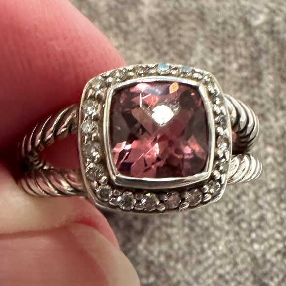 David Yurman Pink Tourmaline Albion Ring Size 7 - Picture 11 of 11